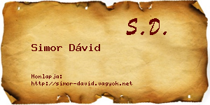 Simor Dávid névjegykártya